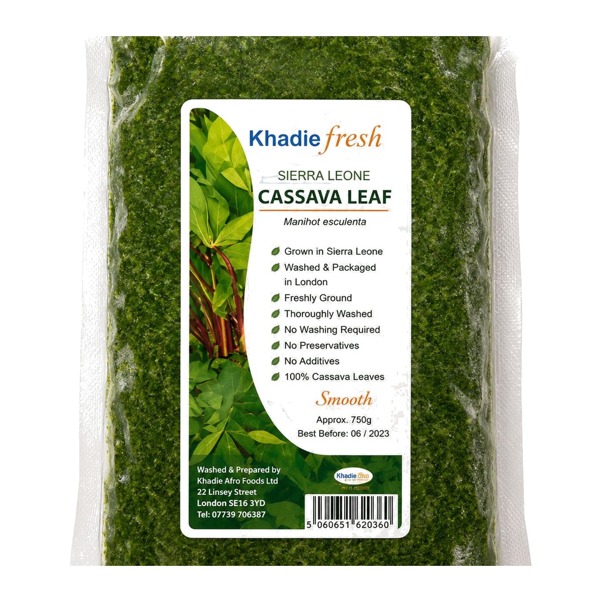 Khadie Fresh Sierra Leone Cassava Leaf 750g