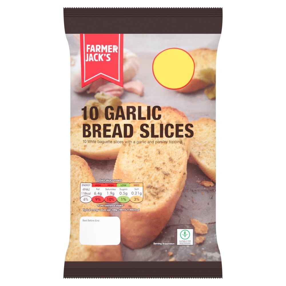 Farmer Jack's 10 Garlic Bread Slices 260g