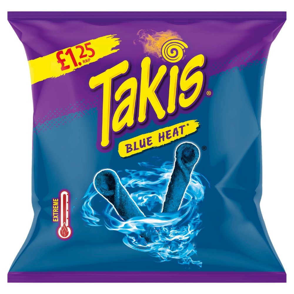 Takis Blue Heat Seasoned Chilli and Lime Flavour Fried Maize Snack 55g