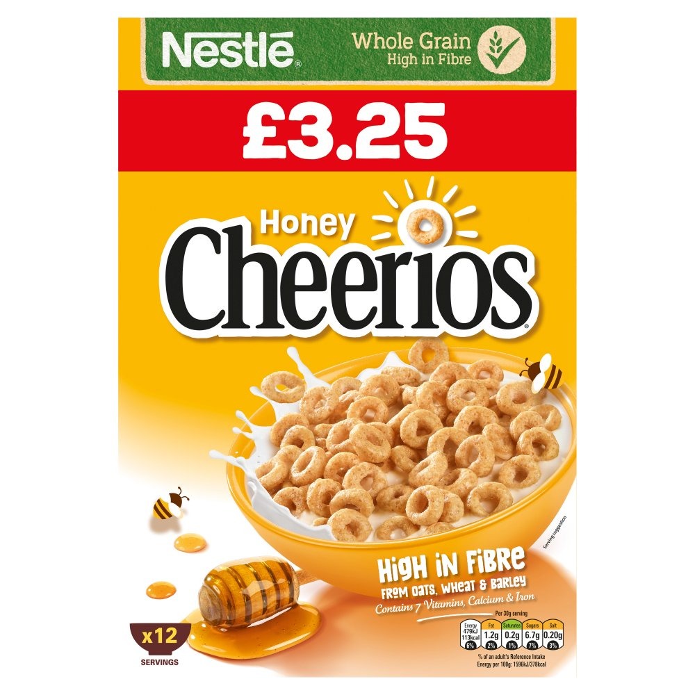 Nestlé Cheerios Honey Multigrain Hoop Breakfast Cereal 370g