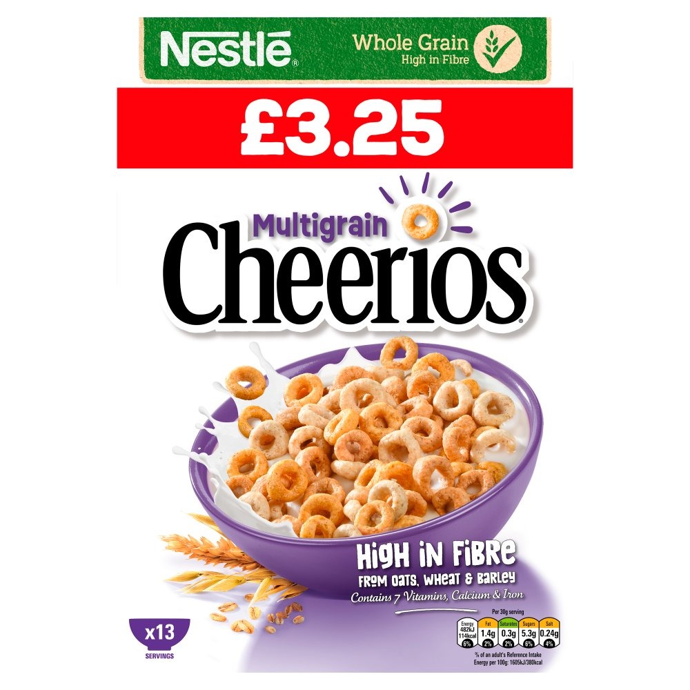 Nestlé Cheerios Multigrain Hoop Breakfast Cereal 390g