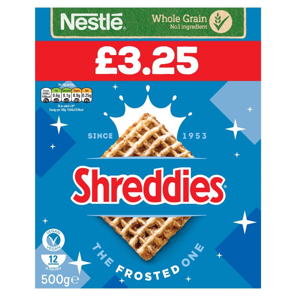 Nestlé Shreddies Frosted Malted Wheats Breakfast Cereal 500g