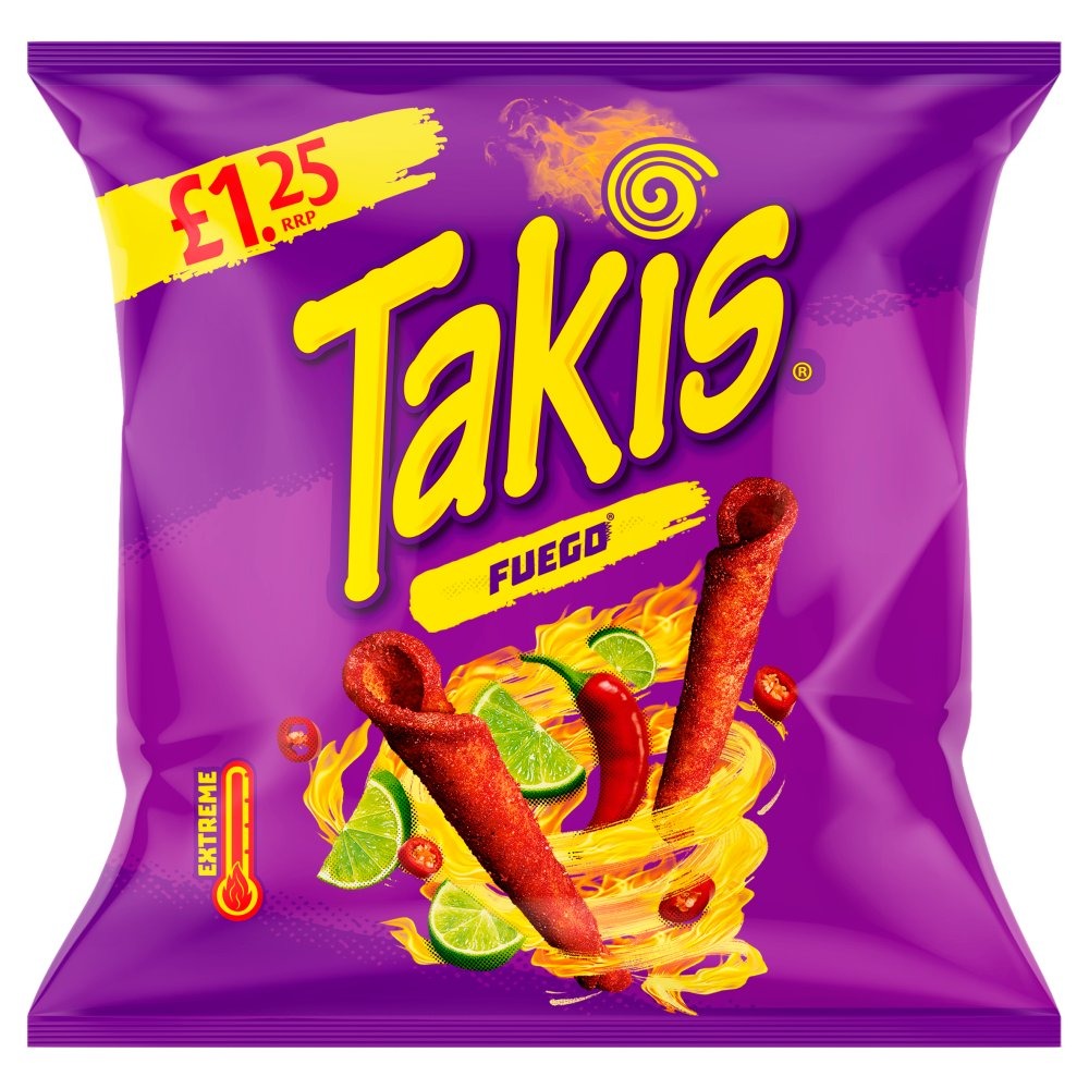 Takis Fuego Seasoned Chilli and Lime Flavour Fried Maize Snack 55g