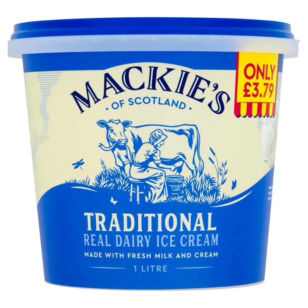 Mackies of Scotland Traditional Real Dairy Ice Cream 1 Litre