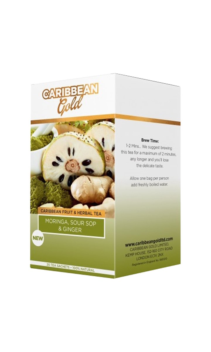 Caribbean Gold Moringa, Soursop & Ginger Tea 20s